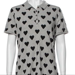 Burberry Brit Gray Heart Printed Short Sleeve Top